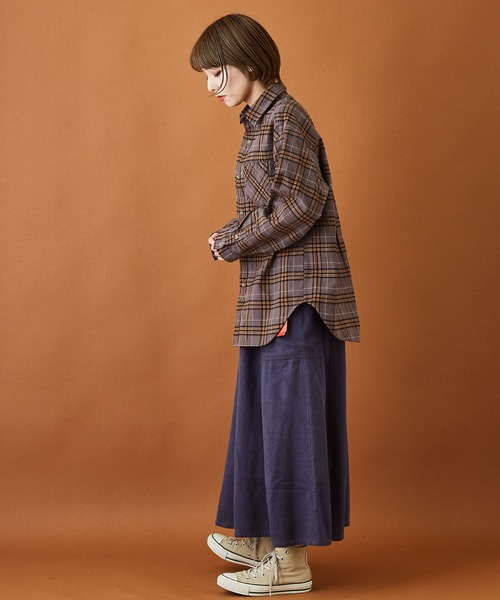 CUBE SUGAR（キューブシュガー）の「ウォームツイル サイドポケット スカート（スカート・レディース・ナチュラル/ダークパープル/カーキ/ブラウン・M）」の13枚目の写真