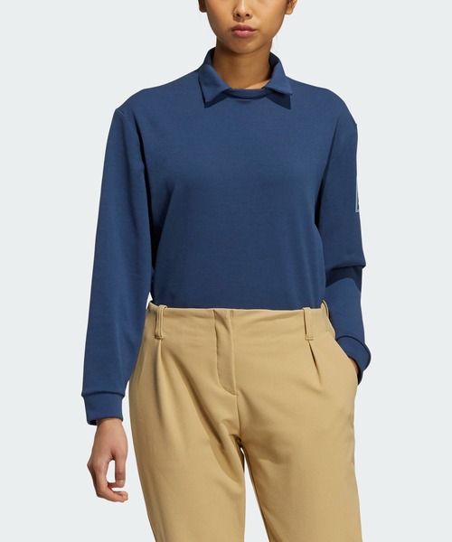 adidas(アディダス)の「クルーネックスキッパー 長袖ストレッチシャツ【adidas Golf/アディダスゴルフ】(ポロシャツ・レディース・ネイビー/ホワイト・LARGE/X-LARGE/SMALL/MEDIUM/XX-LARGE)」の13枚目の写真