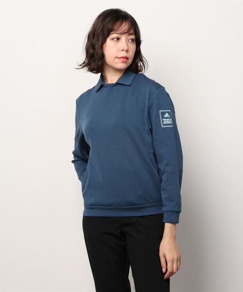 adidas(アディダス)の「クルーネックスキッパー 長袖ストレッチシャツ【adidas Golf/アディダスゴルフ】(ポロシャツ・レディース・ネイビー/ホワイト・LARGE/X-LARGE/SMALL/MEDIUM/XX-LARGE)」の5枚目の写真