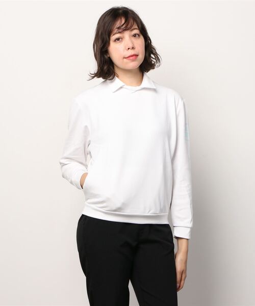 adidas(アディダス)の「クルーネックスキッパー 長袖ストレッチシャツ【adidas Golf/アディダスゴルフ】(ポロシャツ・レディース・ネイビー/ホワイト・LARGE/X-LARGE/SMALL/MEDIUM/XX-LARGE)」の11枚目の写真