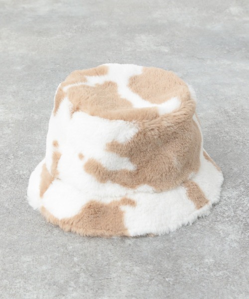 Heather（ヘザー）の「フェイクファーハット　237185（ハット・レディース・ブラック/ベージュ系・ONE SIZE）」の3枚目の写真