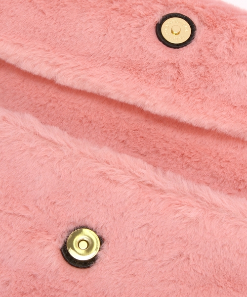 Jewel Changes（ジュエルチェンジズ）の「JC フェイクファー FLAP クラッチ / バッグ / ポーチ / ギフト / プレゼント（クラッチバッグ・レディース・ホワイト/ピンク・フリー）」の8枚目の写真