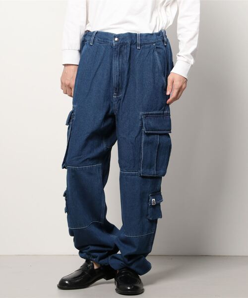 A BATHING APE(アベイシングエイプ)の「MULTI POCKET LOOSE FIT CARGO DENIM PANTS M(デニムパンツ・メンズ・ブラック/インディゴブルー・SMALL/LARGE/MEDIUM/X-LARGE)」の9枚目の写真