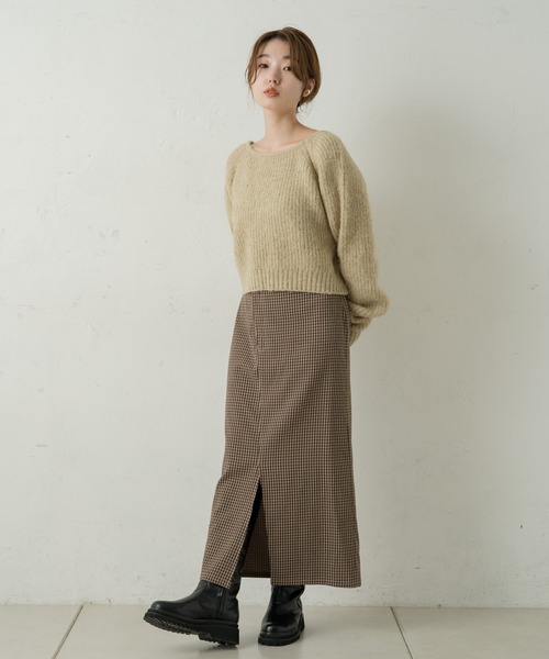 Kastane（カスタネ）の「BACK開きモヘアライクニット（ニット/セーター・レディース・モカ/ライトベージュ/スカイブルー・FREE）」の10枚目の写真