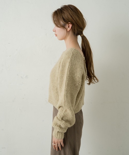 Kastane（カスタネ）の「BACK開きモヘアライクニット（ニット/セーター・レディース・モカ/ライトベージュ/スカイブルー・FREE）」の16枚目の写真