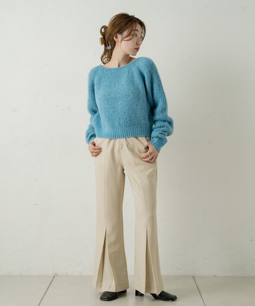 Kastane（カスタネ）の「BACK開きモヘアライクニット（ニット/セーター・レディース・モカ/ライトベージュ/スカイブルー・FREE）」の20枚目の写真