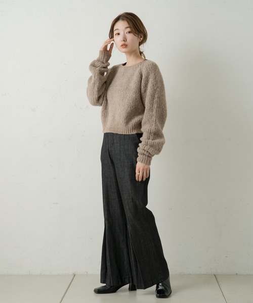 Kastane（カスタネ）の「BACK開きモヘアライクニット（ニット/セーター・レディース・モカ/ライトベージュ/スカイブルー・FREE）」の21枚目の写真