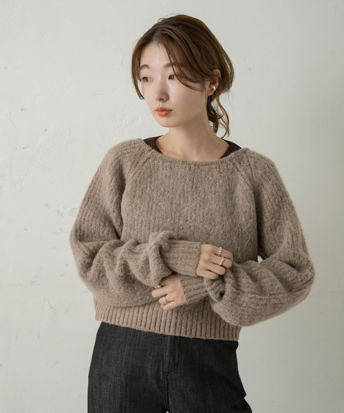 Kastane（カスタネ）の「BACK開きモヘアライクニット（ニット/セーター・レディース・モカ/ライトベージュ/スカイブルー・FREE）」の6枚目の写真