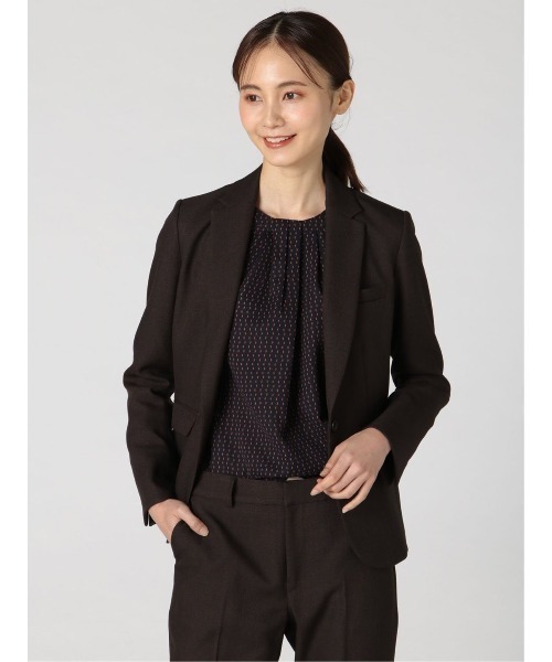 m.f.editorial(エムエフエディトリアル)の「アレキサンダージュリアンレディース/ALEXANDER JULIAN:Women シャークスキン セットアップ 1ボタンテーラージャケット(セットアップパンツ・スカートございます)(スーツジャケット・レディース・ダークウッド・X-LARGE/MEDIUM/LARGE/S)」の1枚目の写真