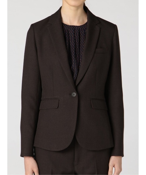 m.f.editorial(エムエフエディトリアル)の「アレキサンダージュリアンレディース/ALEXANDER JULIAN:Women シャークスキン セットアップ 1ボタンテーラージャケット(セットアップパンツ・スカートございます)(スーツジャケット・レディース・ダークウッド・X-LARGE/MEDIUM/LARGE/S)」の14枚目の写真