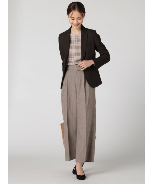 m.f.editorial(エムエフエディトリアル)の「アレキサンダージュリアンレディース/ALEXANDER JULIAN:Women シャークスキン セットアップ 1ボタンテーラージャケット(セットアップパンツ・スカートございます)(スーツジャケット・レディース・ダークウッド・X-LARGE/MEDIUM/LARGE/S)」の7枚目の写真