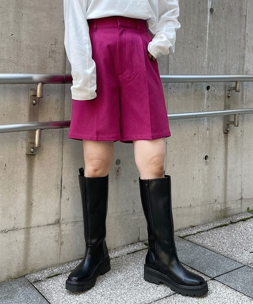 PAGEBOY（ページボーイ）の「ウールライクカラーショートパンツ（その他パンツ・レディース・ブラック/オレンジ/グリーン系その他/ピンク系その他・FREE）」の3枚目の写真