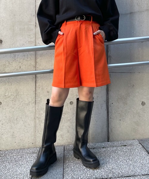PAGEBOY（ページボーイ）の「ウールライクカラーショートパンツ（その他パンツ・レディース・ブラック/オレンジ/グリーン系その他/ピンク系その他・FREE）」の4枚目の写真