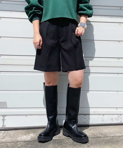 PAGEBOY（ページボーイ）の「ウールライクカラーショートパンツ（その他パンツ・レディース・ブラック/オレンジ/グリーン系その他/ピンク系その他・FREE）」の2枚目の写真