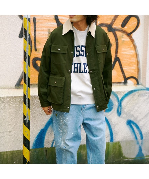 CPCM（シーピーシーエム）の「襟コーデュロイダックハーフジャケット（ミリタリージャケット・メンズ・キャメル/チャコールグレー/グリーン・LARGE/MEDIUM）」の6枚目の写真