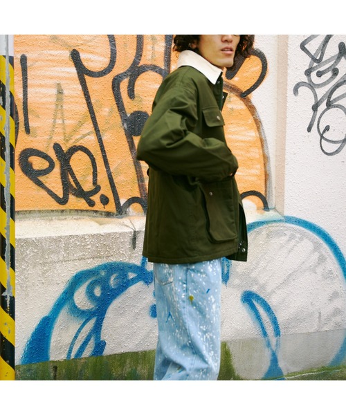 CPCM（シーピーシーエム）の「襟コーデュロイダックハーフジャケット（ミリタリージャケット・メンズ・キャメル/チャコールグレー/グリーン・LARGE/MEDIUM）」の8枚目の写真