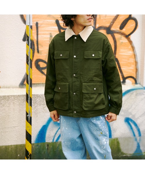 CPCM（シーピーシーエム）の「襟コーデュロイダックハーフジャケット（ミリタリージャケット・メンズ・キャメル/チャコールグレー/グリーン・LARGE/MEDIUM）」の17枚目の写真