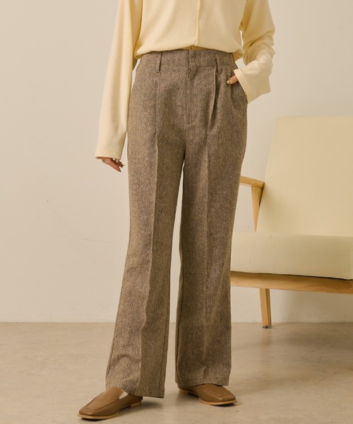 Ambre Neige(アンブルネージュ)の「センターシームツイードパンツ/【WEB/EC限定商品】(スラックス・レディース・ダークブラウン/ライトブラウン・FREE)」の8枚目の写真