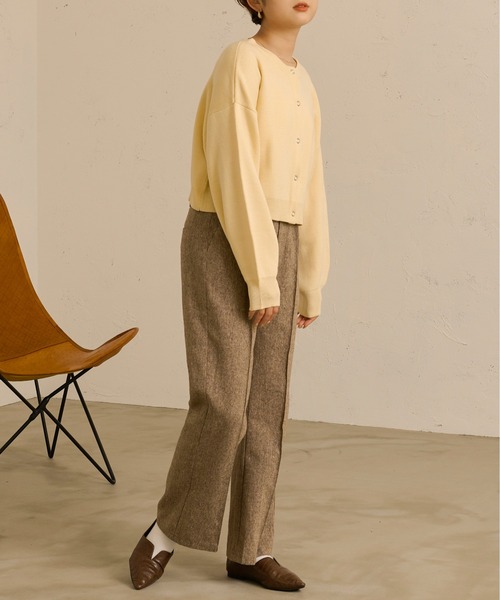 Ambre Neige(アンブルネージュ)の「センターシームツイードパンツ/【WEB/EC限定商品】(スラックス・レディース・ダークブラウン/ライトブラウン・FREE)」の16枚目の写真