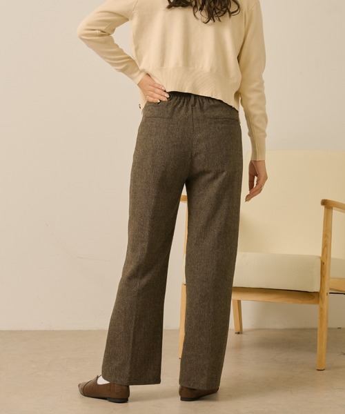 Ambre Neige(アンブルネージュ)の「センターシームツイードパンツ/【WEB/EC限定商品】(スラックス・レディース・ダークブラウン/ライトブラウン・FREE)」の9枚目の写真