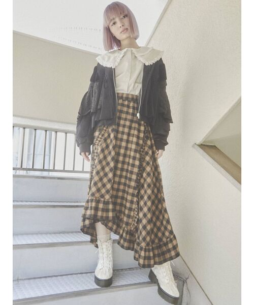 merry jenny（メリージェニー）の「レースレイヤードコンビブルゾン（ブルゾン・レディース・アイボリー/ブラック・FREE）」の15枚目の写真