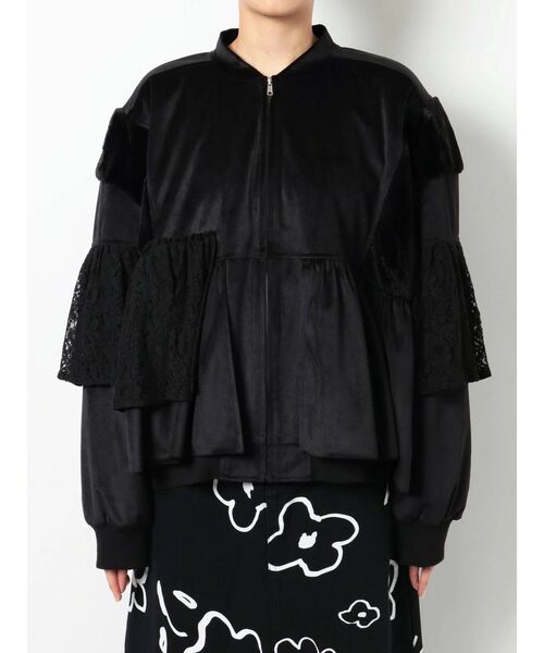 merry jenny（メリージェニー）の「レースレイヤードコンビブルゾン（ブルゾン・レディース・アイボリー/ブラック・FREE）」の16枚目の写真