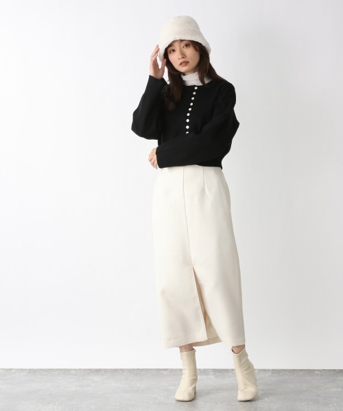 JEANASIS（ジーナシス）の「カルゼディープスリットスカート/260478（スカート・レディース・ブラック/パープル/オフホワイト・FREE）」の15枚目の写真