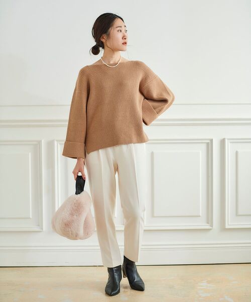 le.coeur blanc（ルクールブラン）の「コスミカルウォームタックテーパードパンツ（その他パンツ・レディース・ブラック/オフホワイト/ボルドー/ブラック系その他・40/38/36/34）」の16枚目の写真