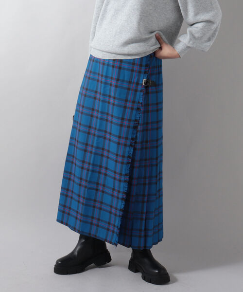 FREDY&GLOSTER（フレディアンドグロスター）の「【GLEN FYNE/グレンファイン】ラッププリーツキルトスカート（スカート・レディース・ブルー系その他4/パープル系その他5・38）」の9枚目の写真