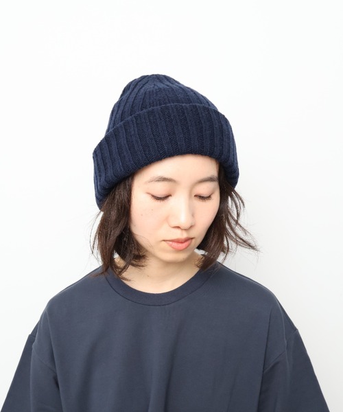 WOOL PAPER DOUBLE KNIT RIB BEANIE / ウール×和紙 ダブルニット