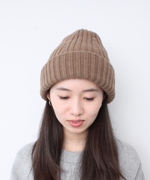 WHITE MAILS（ホワイトメイルズ）の「WOOL PAPER DOUBLE KNIT RIB BEANIE / ウール×和紙 ダブルニットワイドリブビーニー 《 手洗い可 》（ニットキャップ/ビーニー）」