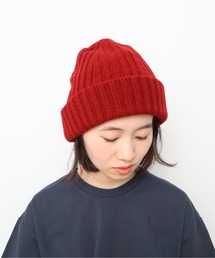 WHITE MAILS（ホワイトメイルズ）の「WOOL PAPER DOUBLE KNIT RIB BEANIE / ウール×和紙 ダブルニットワイドリブビーニー 《 手洗い可 》（ニットキャップ/ビーニー）」