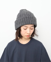 WHITE MAILS（ホワイトメイルズ）の「WOOL PAPER DOUBLE KNIT RIB BEANIE / ウール×和紙 ダブルニットワイドリブビーニー 《 手洗い可 》（ニットキャップ/ビーニー）」