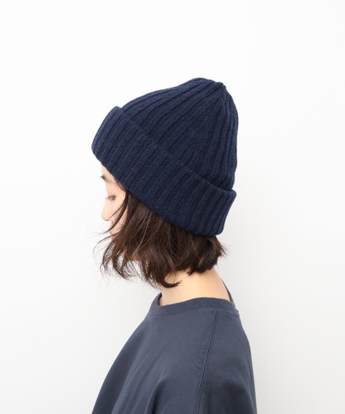 セール】WOOL PAPER DOUBLE KNIT RIB BEANIE / ウール×和紙 ダブル