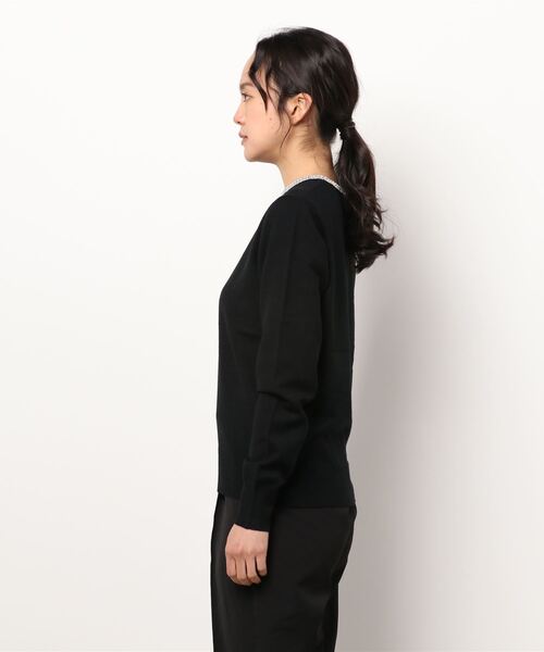 Te chichi（テチチ）の「ラメパール使いクルーネックニット（ニット/セーター・レディース・ブラック/グレー/オフホワイト・ﾌﾘ-）」の4枚目の写真