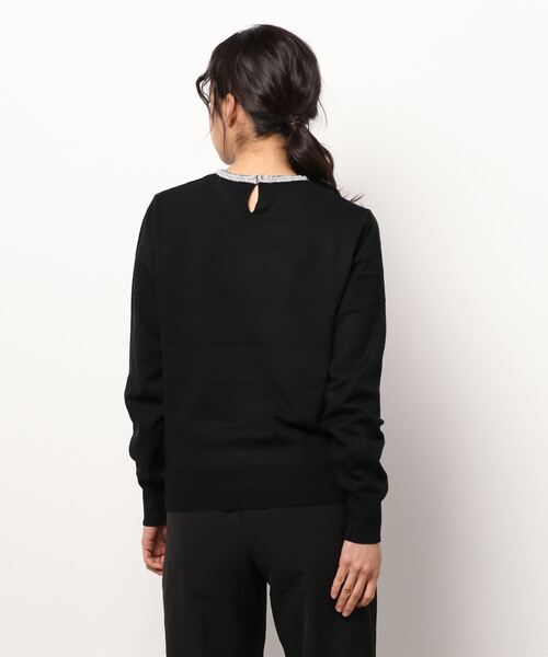 Te chichi（テチチ）の「ラメパール使いクルーネックニット（ニット/セーター・レディース・ブラック/グレー/オフホワイト・ﾌﾘ-）」の5枚目の写真