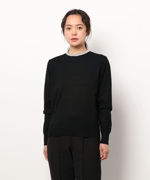 Te chichi（テチチ）の「ラメパール使いクルーネックニット（ニット/セーター・レディース・ブラック/グレー/オフホワイト・ﾌﾘ-）」の7枚目の写真