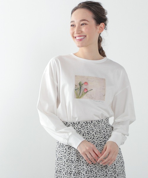 Honeys(ハニーズ)の「フォトプリントTシャツ(Tシャツ/カットソー・レディース・ミント/オフホワイト/ホワイト×レッド/ブラック・LL/L/S/M)」の3枚目の写真