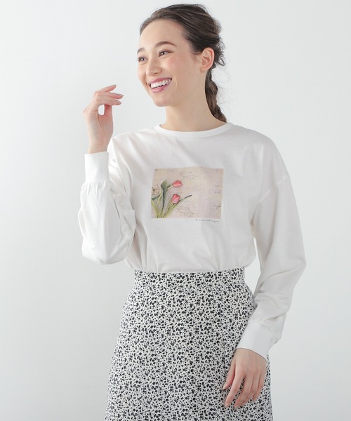 Honeys(ハニーズ)の「フォトプリントTシャツ(Tシャツ/カットソー・レディース・ミント/オフホワイト/ホワイト×レッド/ブラック・LL/L/S/M)」の12枚目の写真