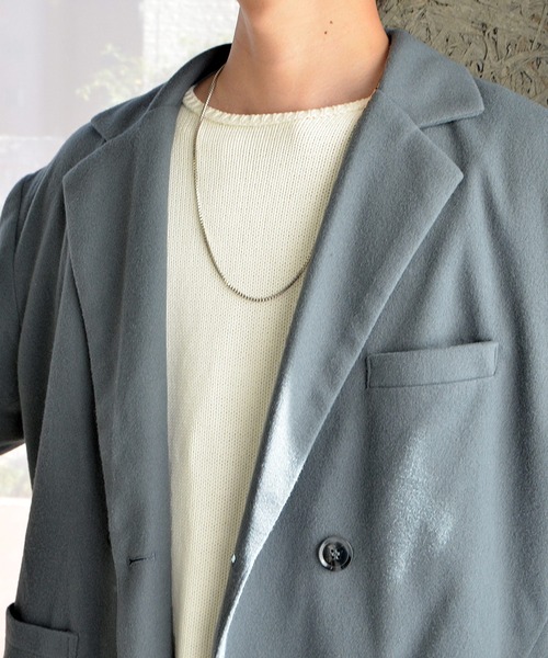 MinoriTY（マイノリティ）の「ダブルブレスト テーラードジャケット ビッグシルエット ソフトメルトン 春服 冬服（テーラードジャケット・メンズ・ブラウン/グレー・M/L）」の7枚目の写真