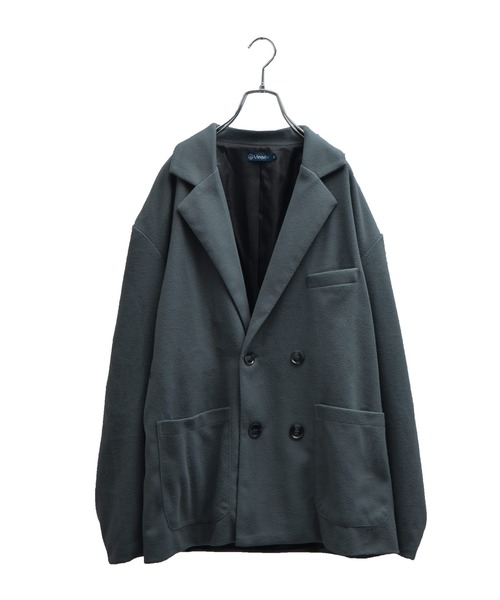 MinoriTY（マイノリティ）の「ダブルブレスト テーラードジャケット ビッグシルエット ソフトメルトン 春服 冬服（テーラードジャケット・メンズ・ブラウン/グレー・M/L）」の11枚目の写真