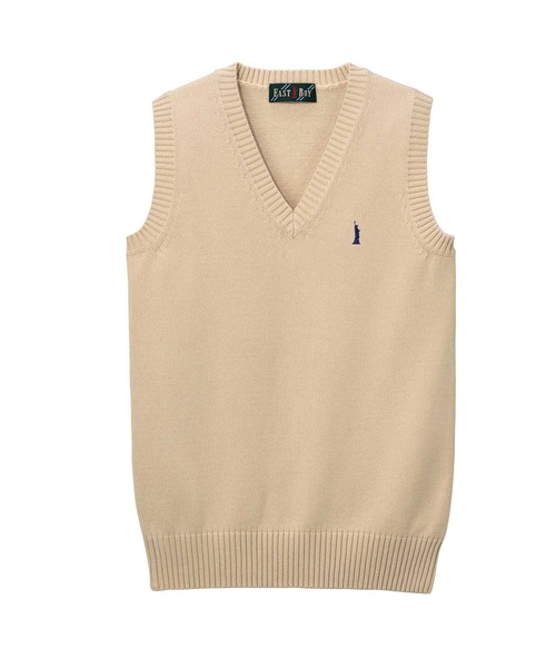 EASTBOY（イーストボーイ）の「ベスト 綿 7G ニット 通学 女子 制服 学生服 中学生 高校生 スクール（ベスト・キッズ・ライトグレー/ブラック/ベージュ/ネイビー/オフホワイト・11号/9号/7号）」の5枚目の写真