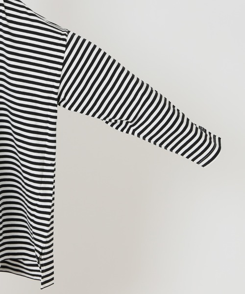 wiffle（ウィッフル）の「《追加》別注【WIFFLE/ウィッフル】*RELUME BIG BORDER TEE：ボーダーTシャツ◆（Tシャツ/カットソー・レディース・ブラック/ベージュ/グレー/サックスブルー/グリーン・FREE）」の22枚目の写真