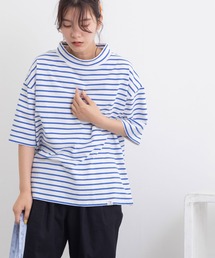 POU DOU DOU | ボーダーモックネックゆるTee(Tシャツ/カットソー)