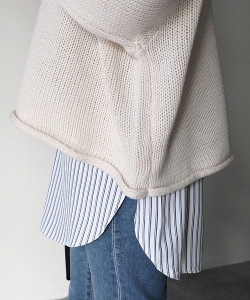 Riberry（リベリー）の「ショート丈ニットプルオーバー（ニット/セーター・レディース・ブラック/ラベンダー/オフホワイト/イエロー/ベージュ・MEDIUM）」の9枚目の写真