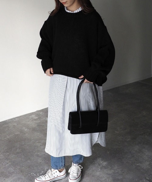 Riberry（リベリー）の「ショート丈ニットプルオーバー（ニット/セーター・レディース・ブラック/ラベンダー/オフホワイト/イエロー/ベージュ・MEDIUM）」の16枚目の写真