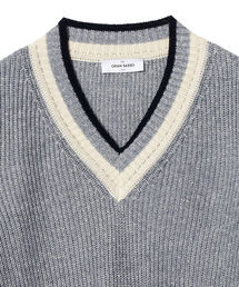 GRAN SASSO グランサッソ リネン コットン Vネック チルデン ニット Gran Sasso(グランサッソ)の「GRAN SASSO / 別注 リネン