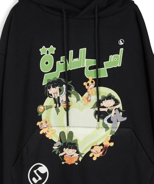SUNDAYOFFCLUB(サンデイオフクラブ)の「【SUNDAY OFF CLUB/サンデーオフクラブ】THE WITCH’s HEART heavy-weight fleece hoodie ハート キャラクター プリント フーディー パーカー(パーカー・メンズ・ブラック系その他/モーブ系・M/L)」の7枚目の写真