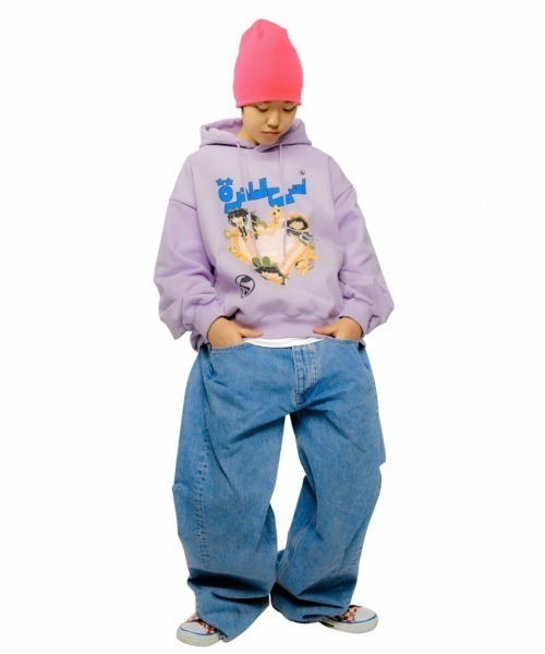SUNDAYOFFCLUB(サンデイオフクラブ)の「【SUNDAY OFF CLUB/サンデーオフクラブ】THE WITCH’s HEART heavy-weight fleece hoodie ハート キャラクター プリント フーディー パーカー(パーカー・メンズ・ブラック系その他/モーブ系・M/L)」の13枚目の写真