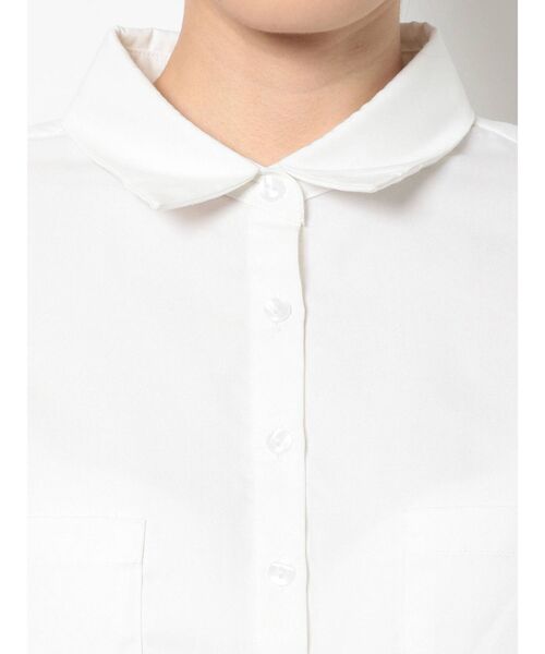 GYDA（ジェイダ）の「ウエストマーク ショートシャツ（シャツ/ブラウス・レディース・ブラック/オフホワイト・FREE）」の8枚目の写真